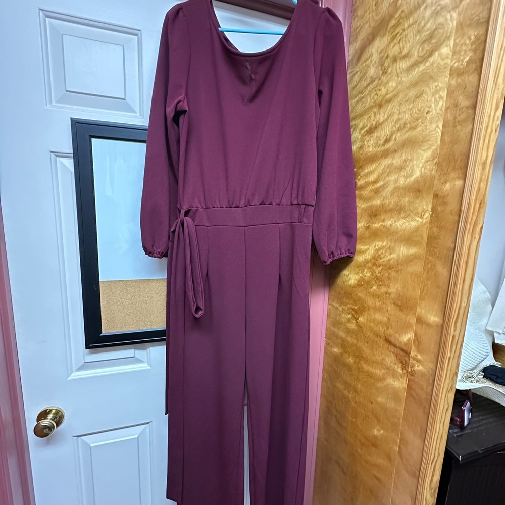 Elegant Burgundy Jumpsuit